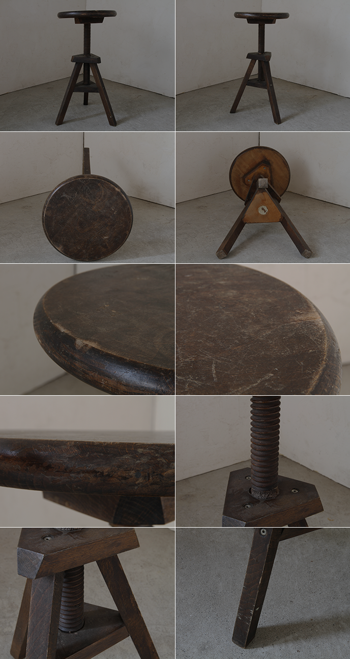 フランス アンティーク 回転スツール 彫刻台 | MANSIKKA