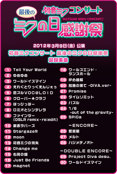 ミクの日大感謝祭 | 初音ミク -Project DIVA- 公式サイト