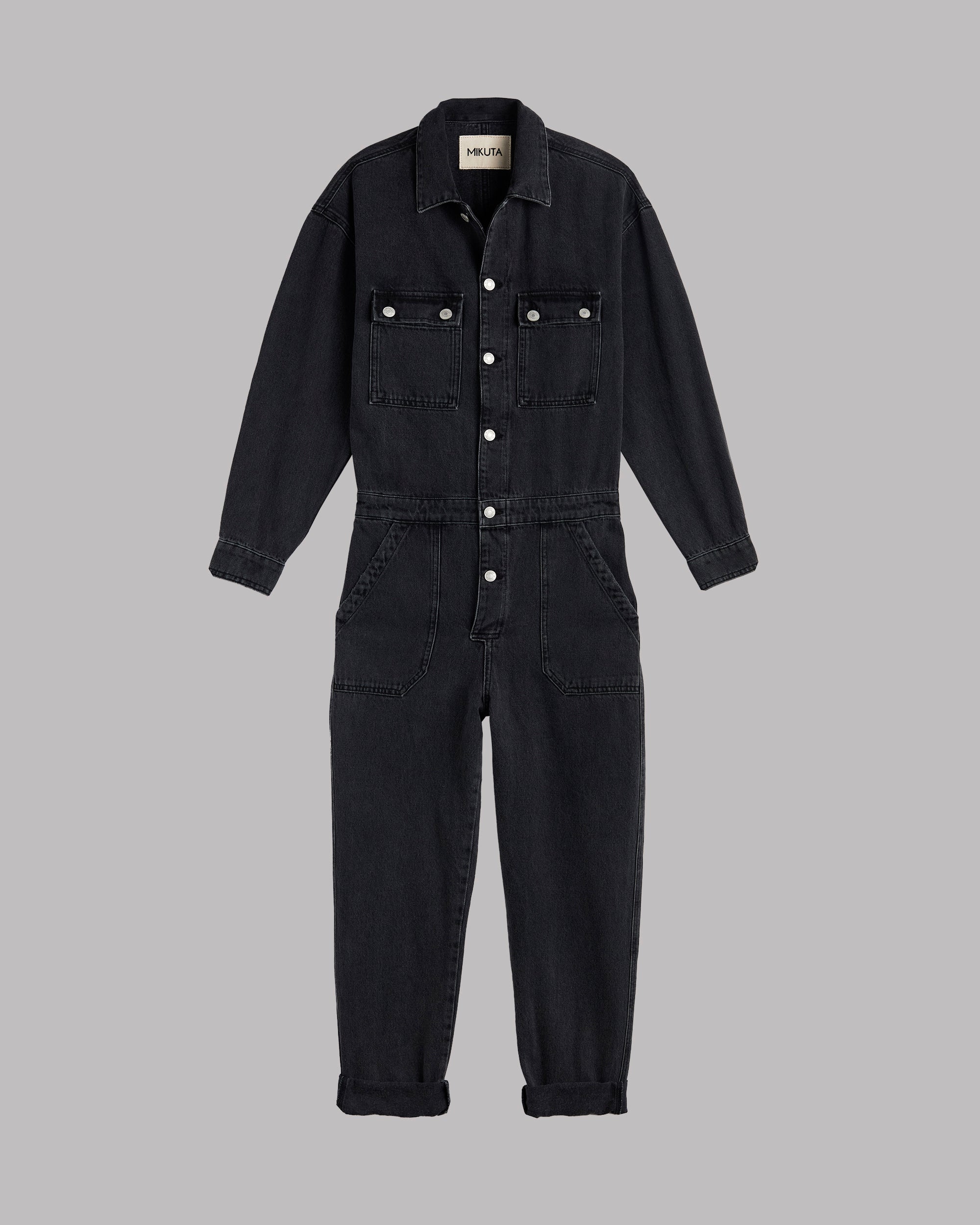 MIKUTA | The Black Denim Jumpsuit