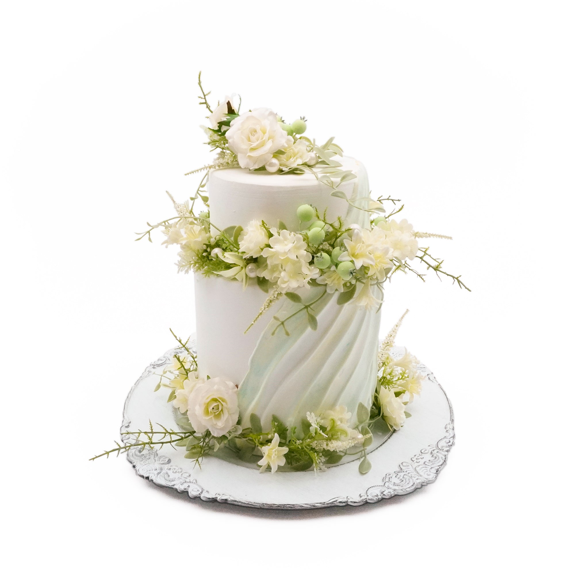 ナチュラルホワイト2段クレイケーキ – miyako decoration