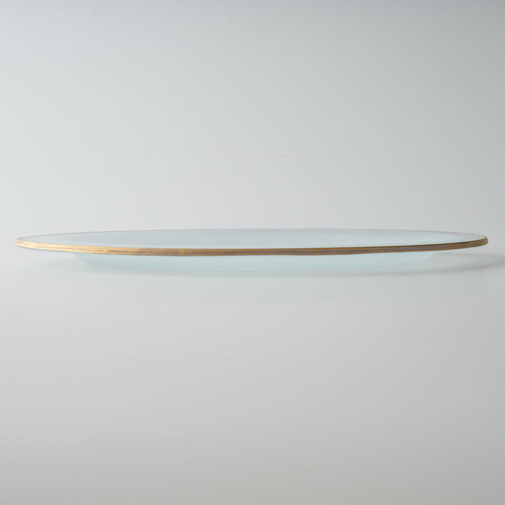 ガラス作家 藤本咲 リム皿（オーバル クリア） ¥11,000 大人の焼き物