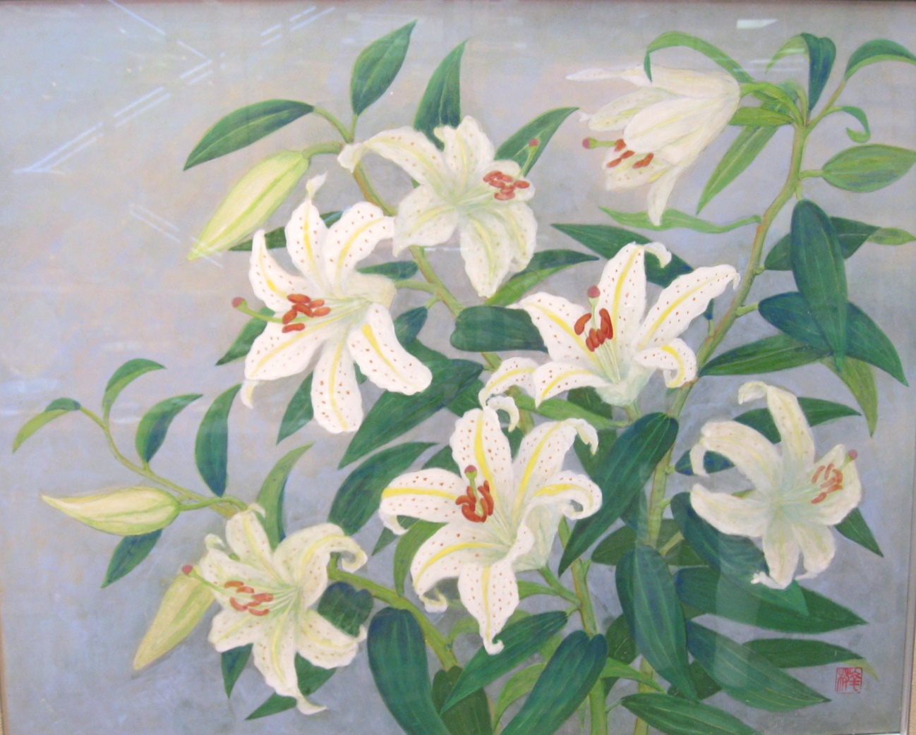 水彩日本画、花 | アトリエ・フロイデンアトリエ・フロイデン