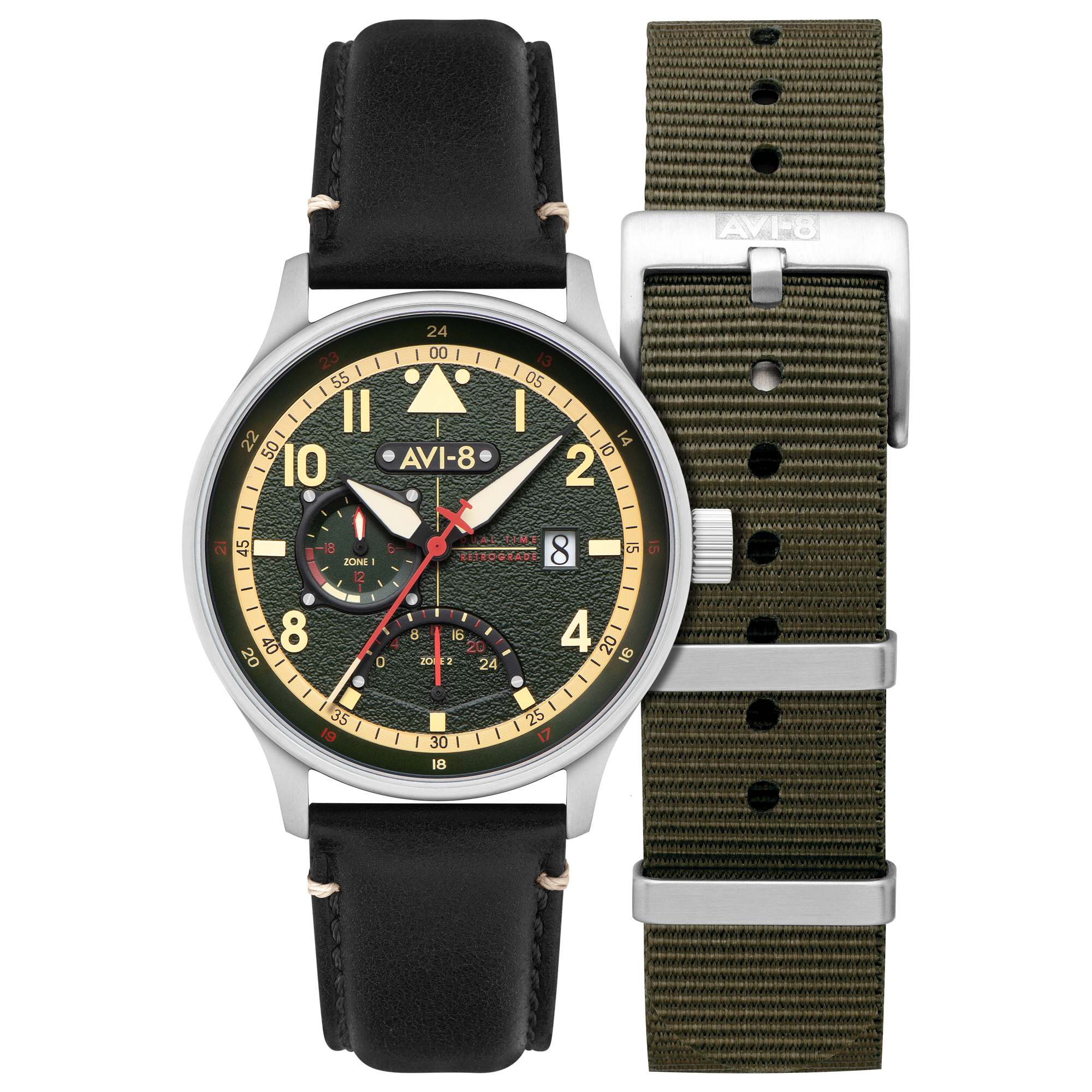 Gothic Green | Hawker Hurricane Mckellar Dual Time – AVI-8 Timepieces
