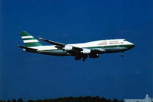 キャセイパシフィック航空 旧塗装 B747-467 B-HUE 成田空港 撮影日不明
