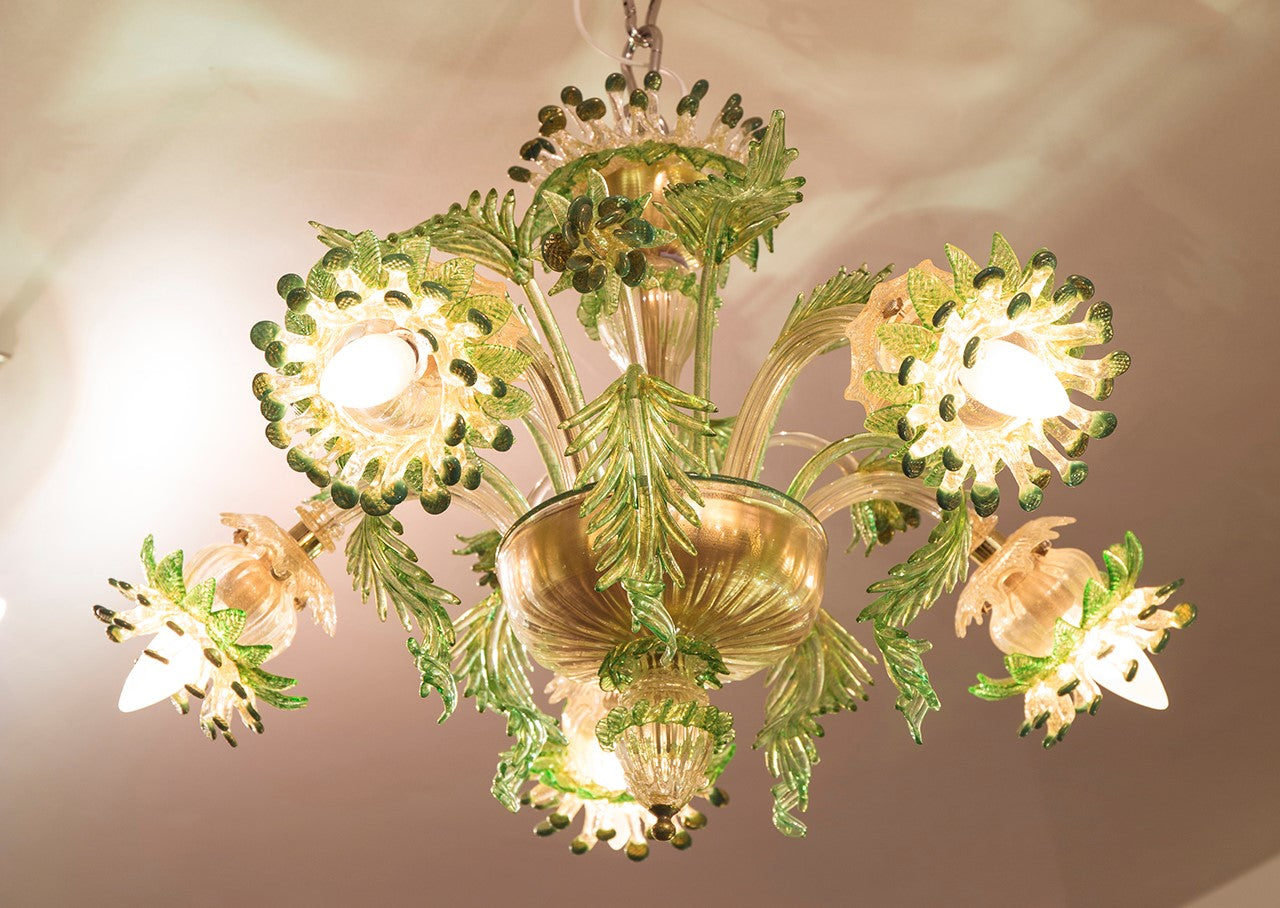 ムラーノガラス（ベネチアングラス）シャンデリア／照明「ポンポーニ