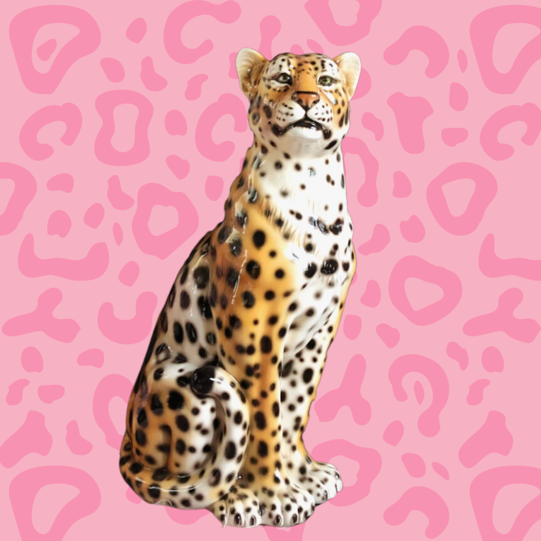 Dolly' Large Ceramic Leopard Statue Vintage – Dogwood Lifestyle