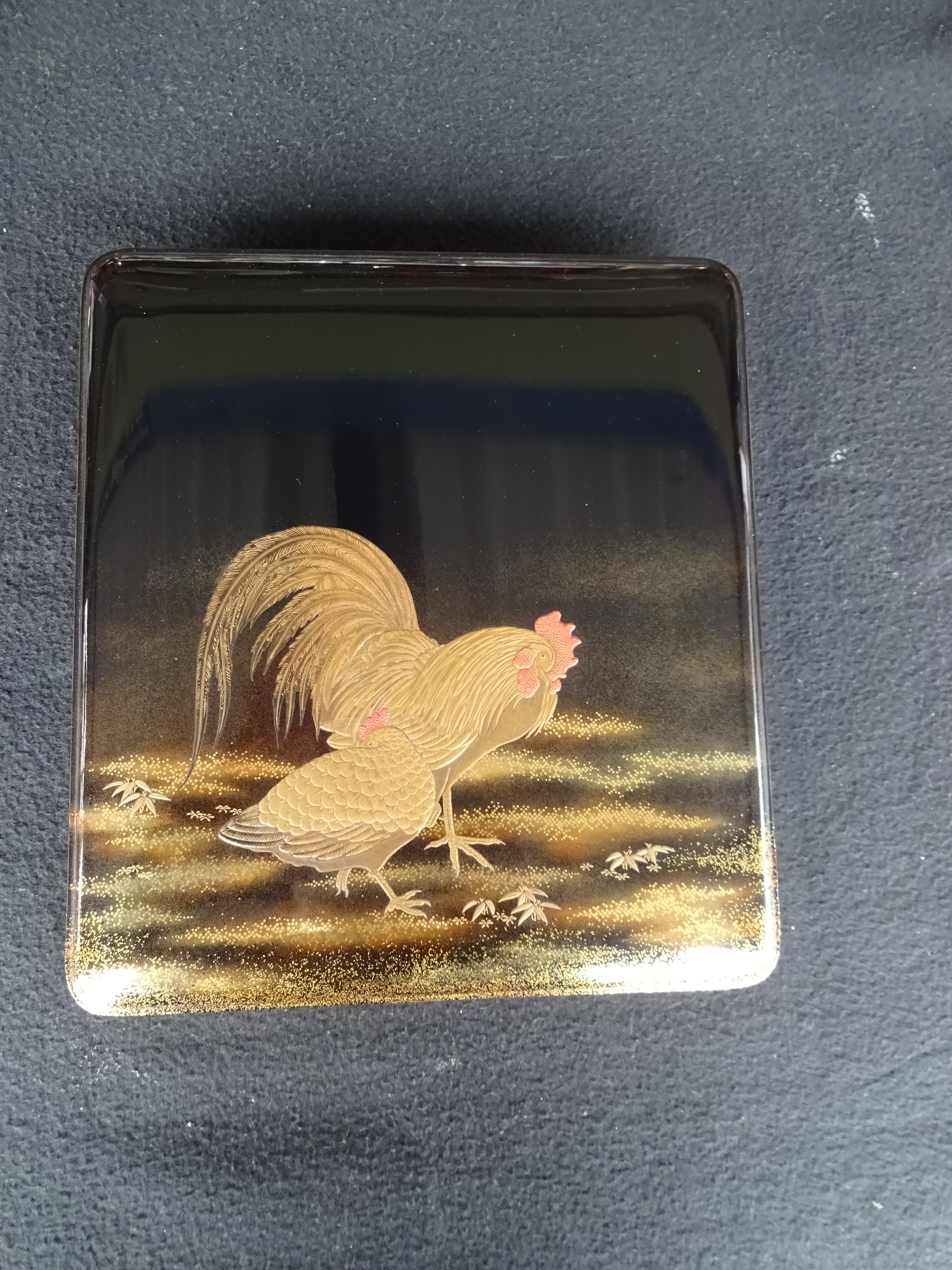 輪島塗 高級 硯箱 高蒔絵 銀縁 梨地仕上げ |岐阜県下呂市の骨董屋 ～夢～