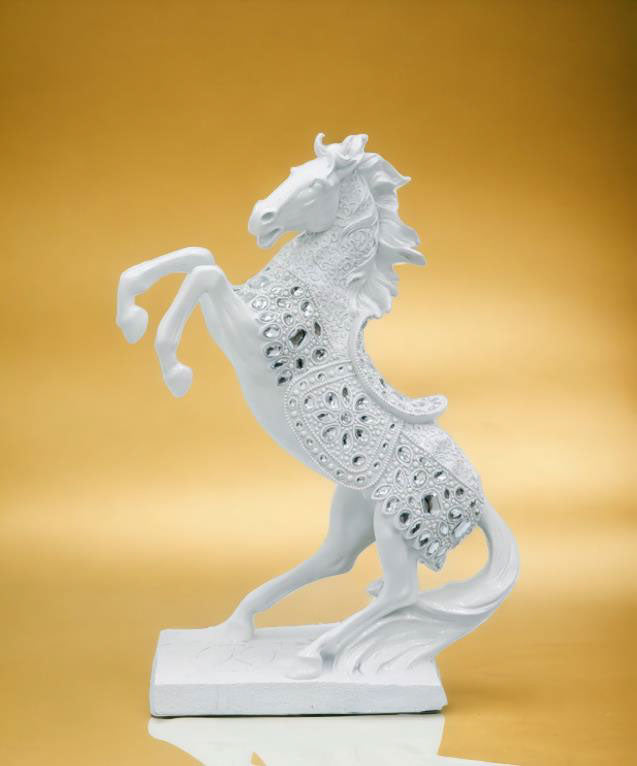 馬の置物 オブジェ 白馬 ホワイト 風水 縁起物 オーナメント – 輸入