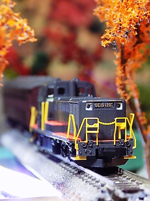 嵯峨野観光鉄道DE10形ディーゼル機関車風紅葉の夜景 | 湘南急行鉄道物語