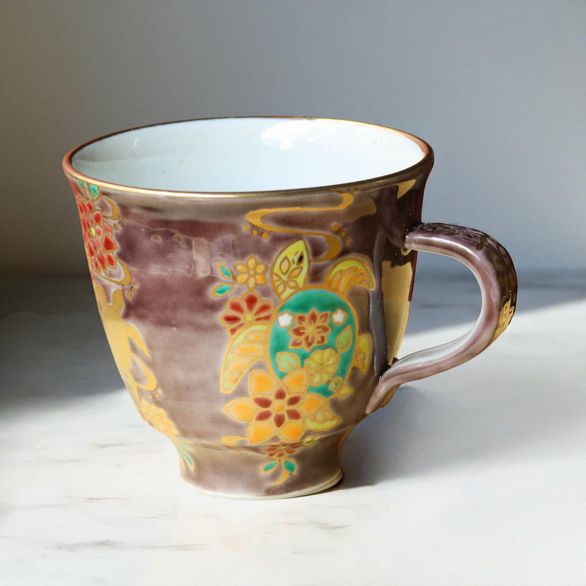 九谷焼 マグカップ | 花きらり | 海亀 | 美山窯