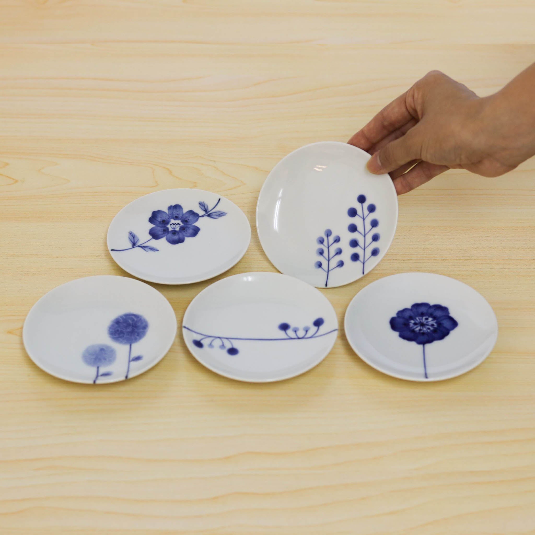 波佐見焼 皿 | フラワーズ 小皿揃 | 5枚セット | 浜陶