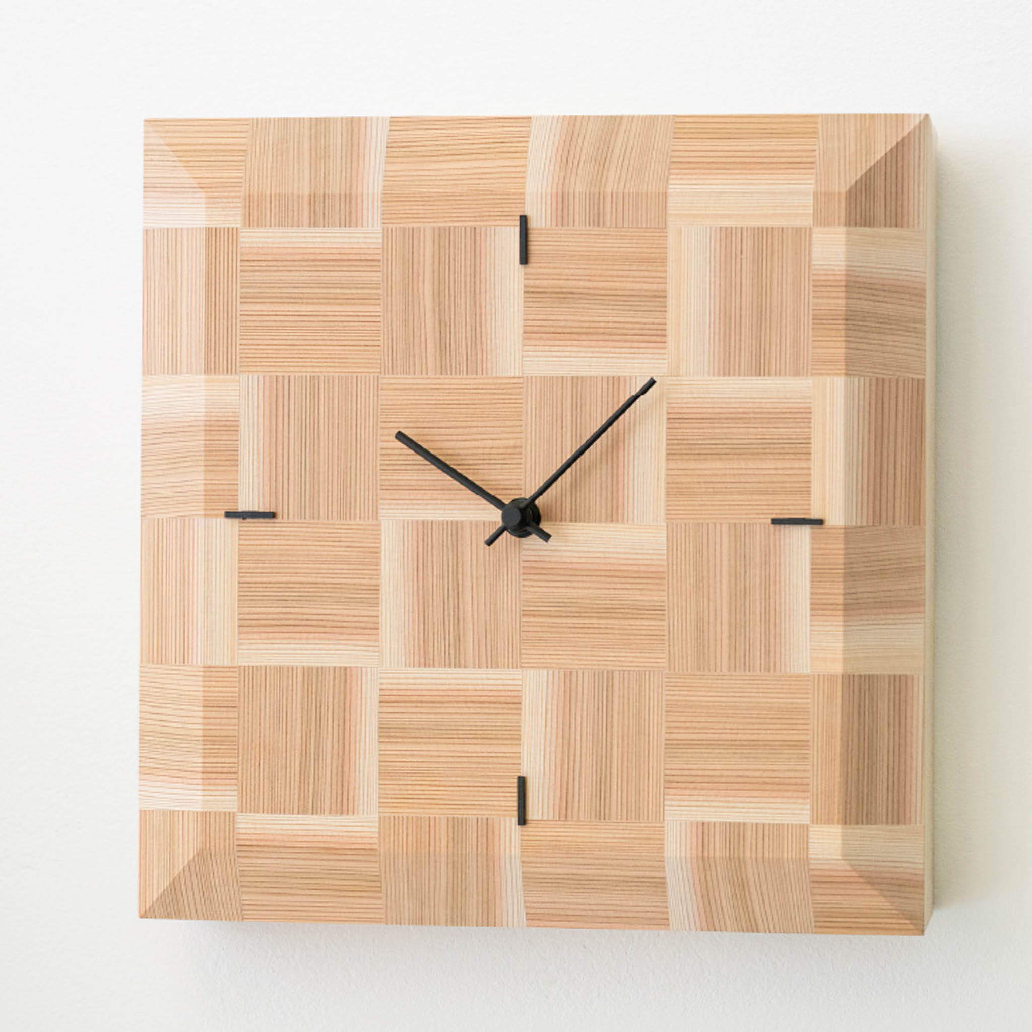 木工製品 時計 | NENRIN CLOCK 245 | 市松 | ミマツ工芸
