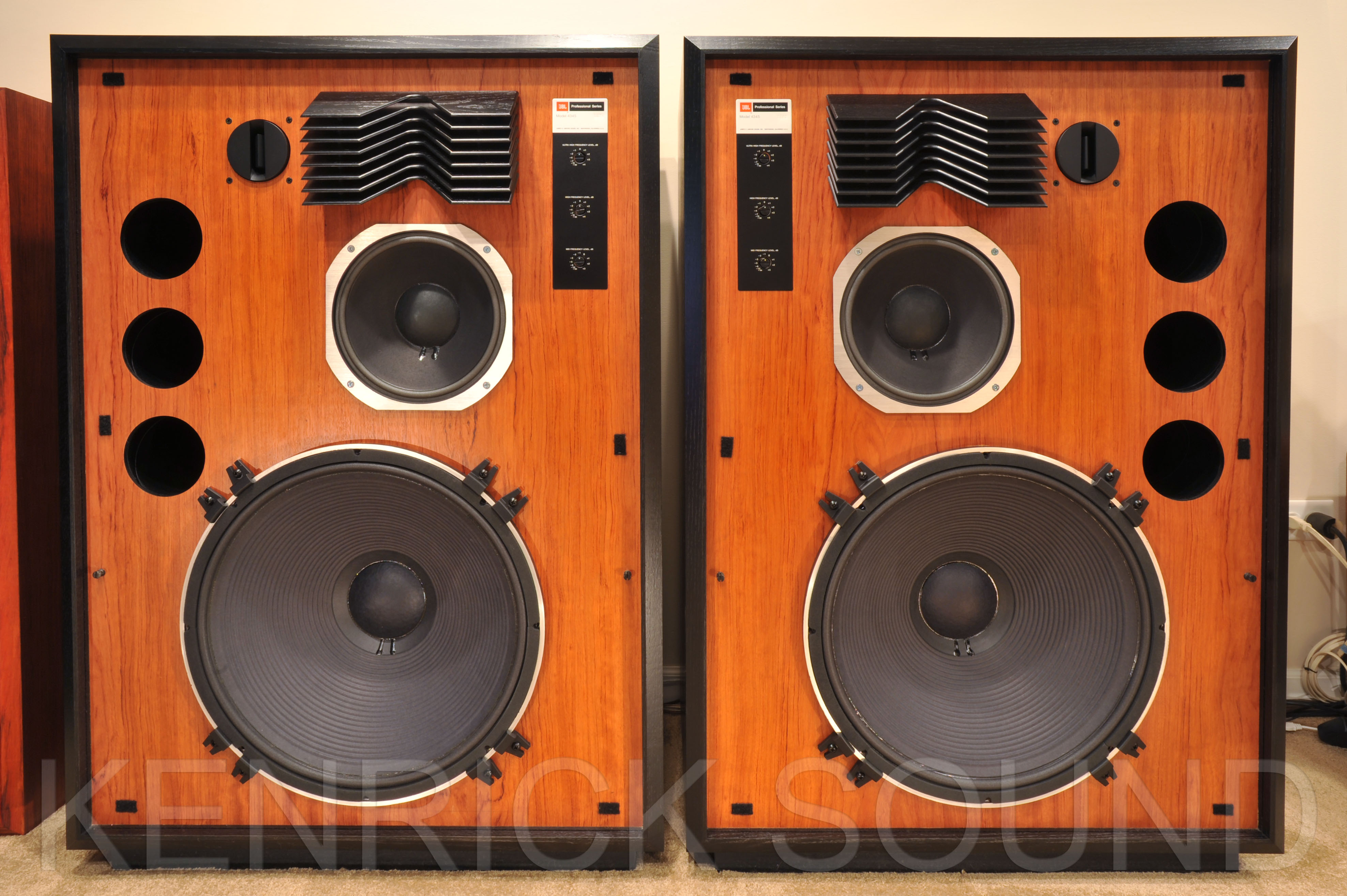 JBL 4345 新品レストア ブラックアッシュ×ブビンガー送料無料