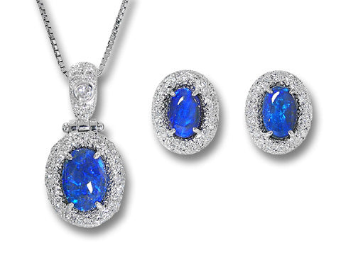 Black Opal Ptブラックオパールペンダント&イヤリング(金具K14)セット