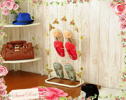 ローズアイアン家具シリーズ 甘美なバラモチーフが可愛いスリッパ