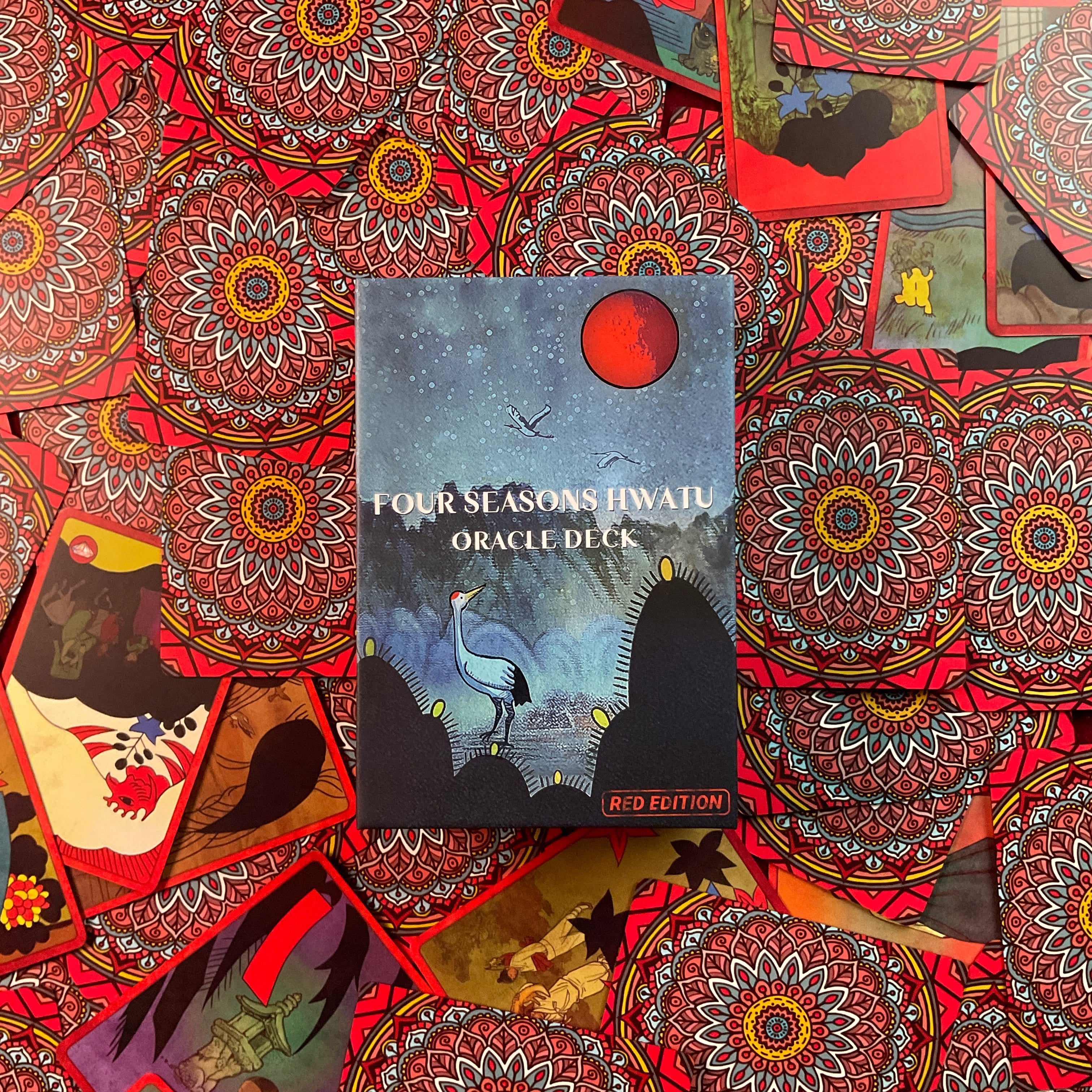 Korean Four Seasons Hwatu Oracle Cards with Guidebook Set