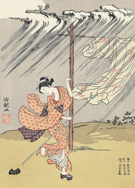 Suzuki Harunobu（鈴木春信） 鈴木春信「夕立」｜オンラインストア