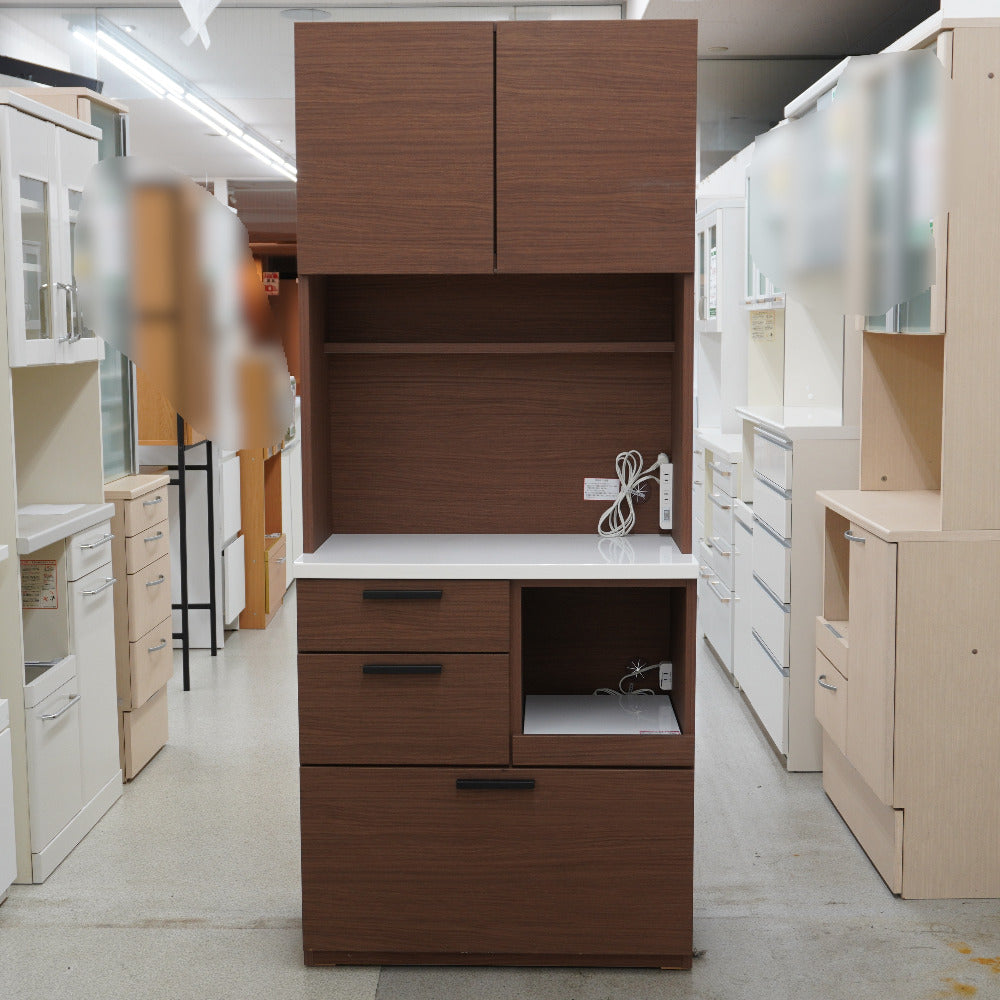 NITORI ニトリ 家具 キッチンボード ソレル80 80KB MBR ミドルブラウン