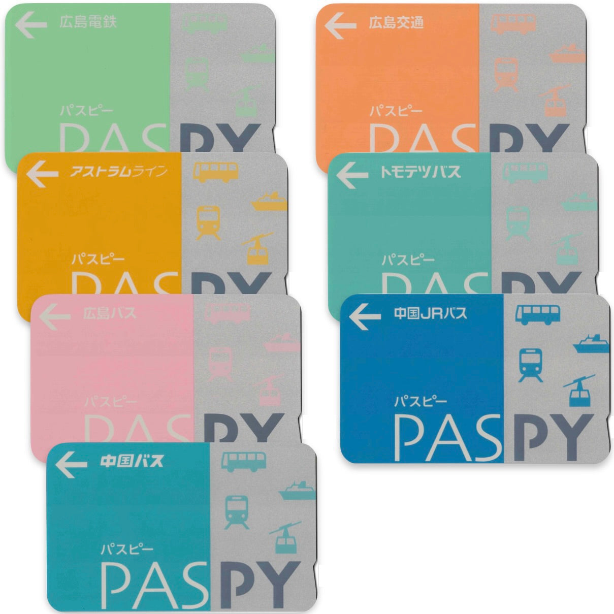 PASPY 7-piece Hiroshima Prefecture Local Card – ICカード三昧