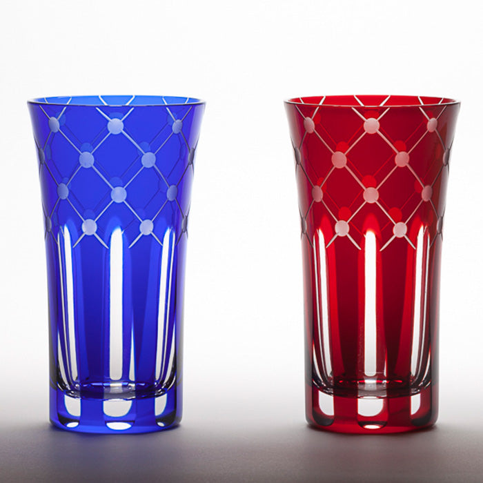 M-048-2 玉矢来文様 一口ビール ペア – 硝子工房 彩鳳