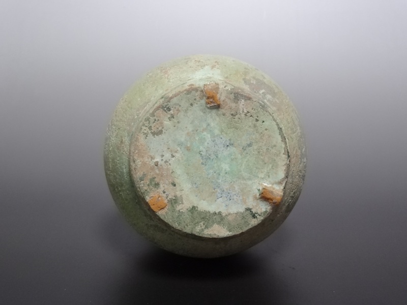 漢 緑釉 銀化小壺 仙遊洞