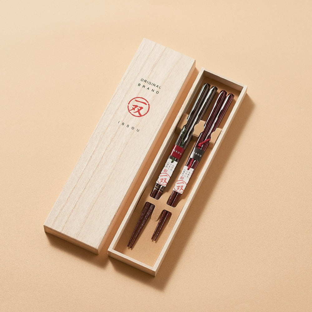 一双】桐箱2膳入 陶彩｜お箸のイシダ【公式】オンラインショップ