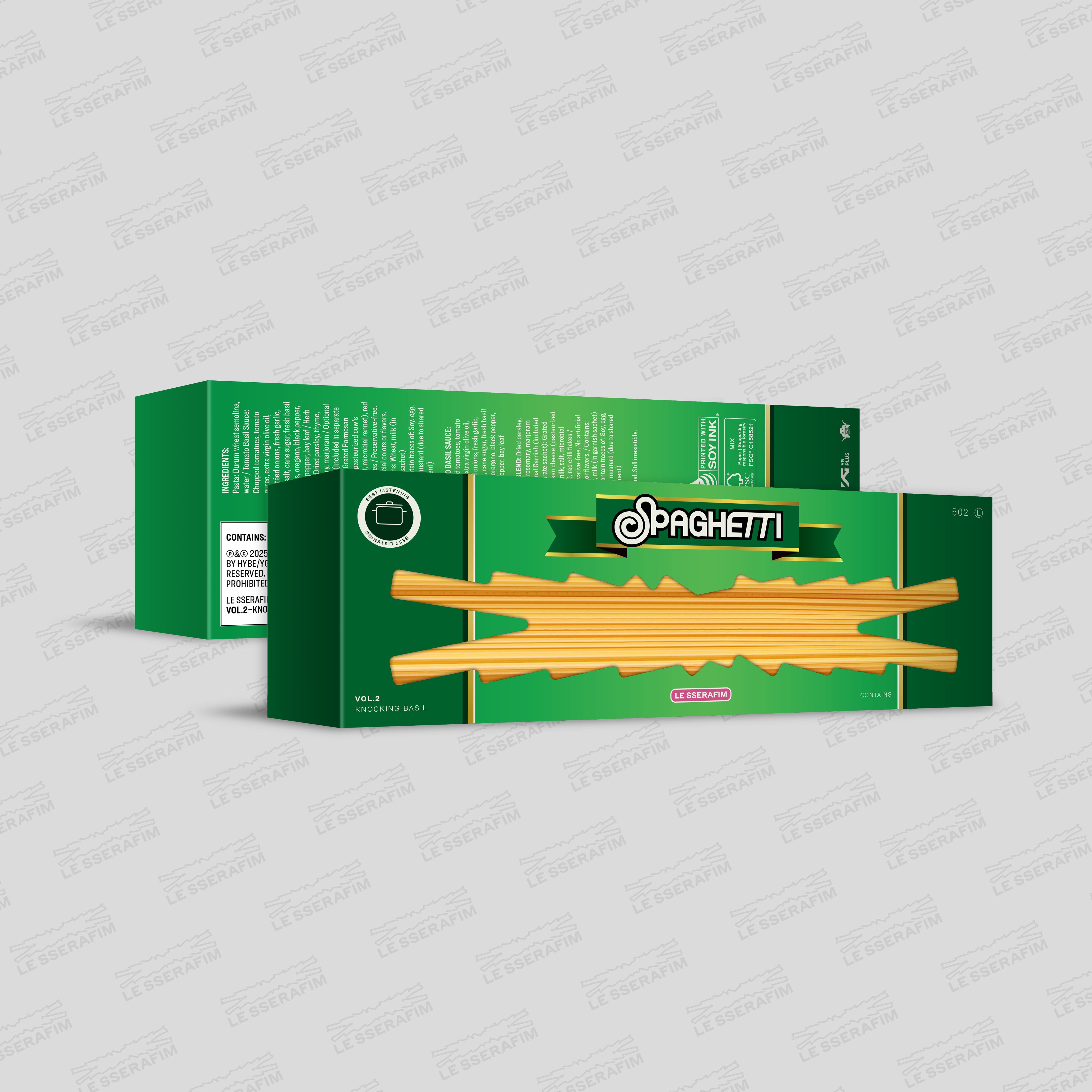 LE SSERAFIM 1st Single Album 'SPAGHETTI' KNOCKING BASIL (Signed