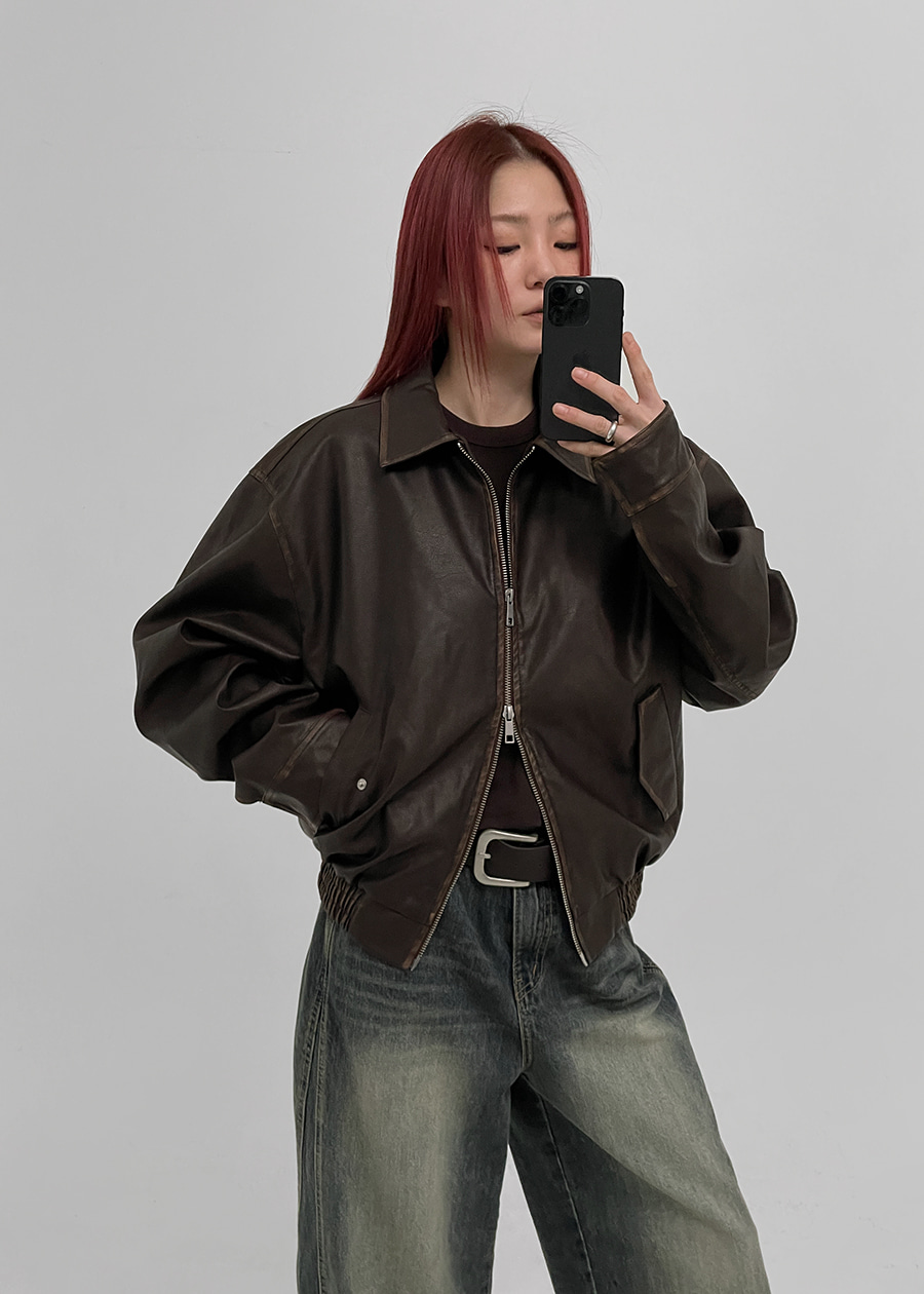 original] ヒベンヴィンテージレザージャンパー | ファッション通販