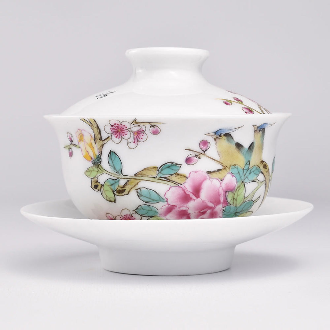 景徳鎮蓋碗｜喜鵲登梅｜中国茶器専門店・天香茶行