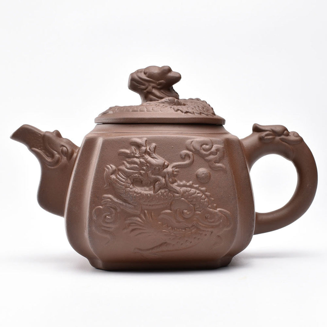 四方龍鳳壺・紫砂風中国急須｜中国茶器の通販・天香茶行