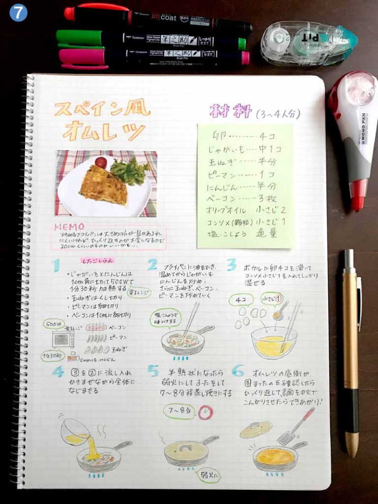 手書き料理レシピノート ハンドメイド イラスト付きレシピノートをつくろう<前編>｜TOMBOW FUN ART STUDIO