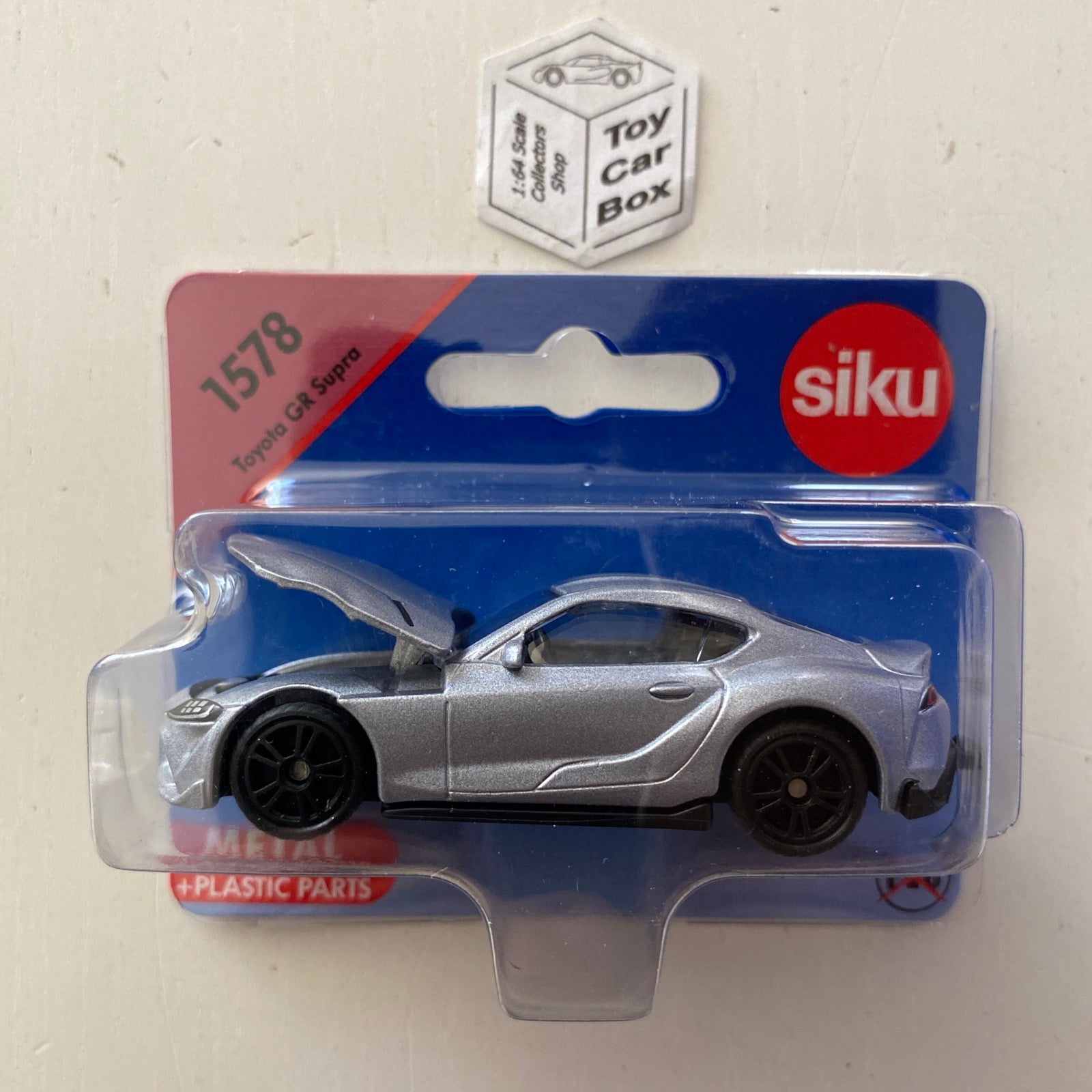 SIKU #1578 - Toyota GR Supra (Silver - Opening hood - Approx. 1:55