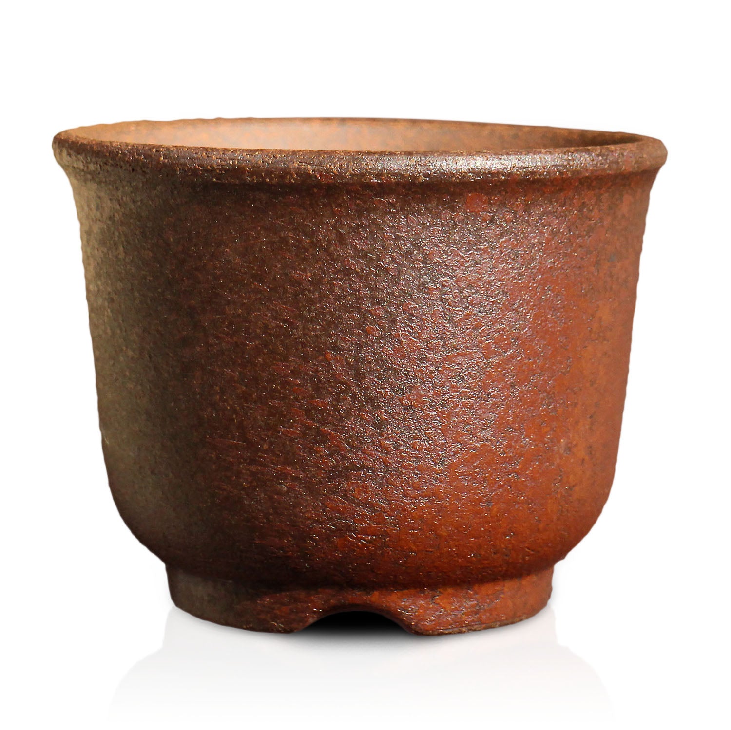 盆栽鉢 尻丸 赤吹 3号 四日市萬古焼 丸 円形 陶器 約10.5センチ – うめ