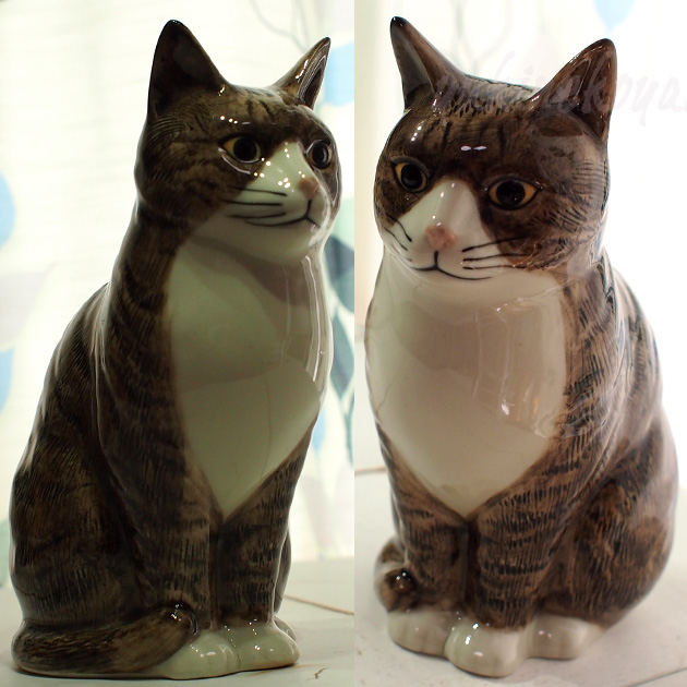 猫の貯金箱 MILLIE キジ白【イギリスQuail Ceramics クウェイル