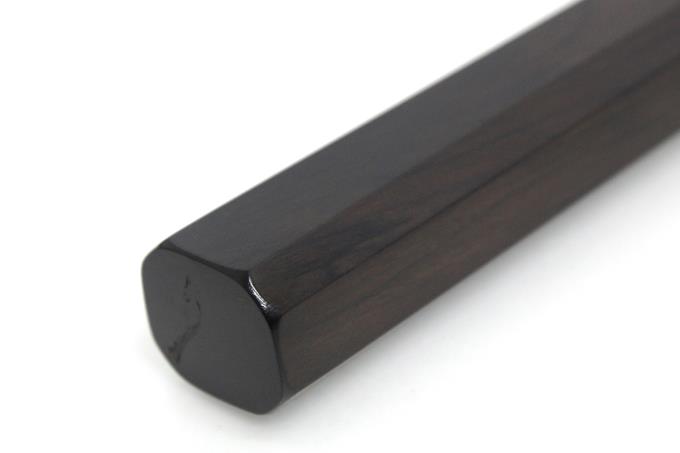 柳刃包丁 尺一 本焼 純日本鋼 鏡面 白水牛黒檀八角柄 白鞘・箱付