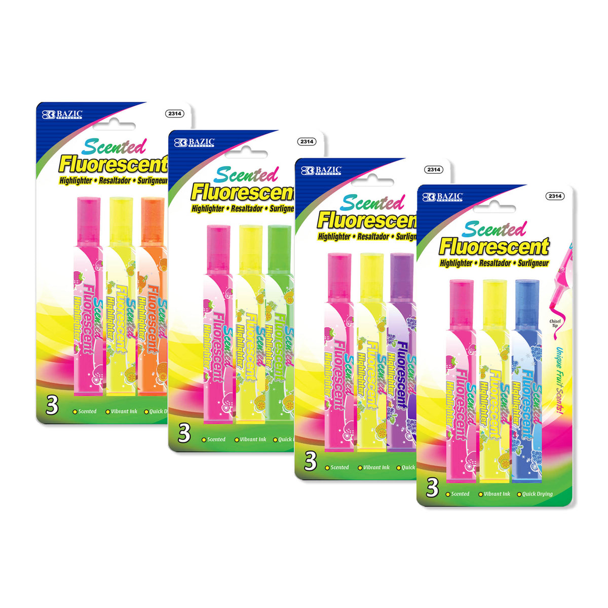BAZIC Fruit Scented Highlighters (3/Pack) – BAZIC Products