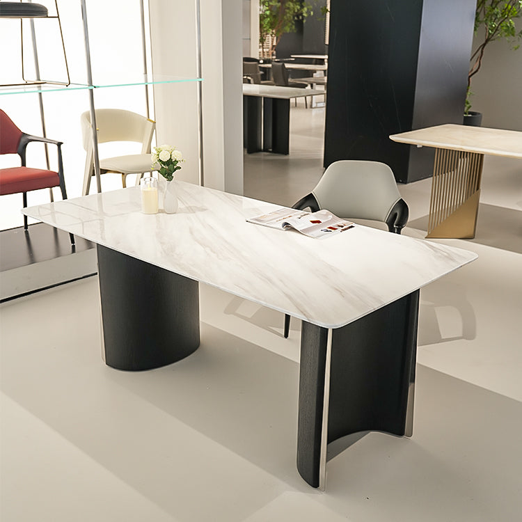 天然大理石ダイニングテーブル 北欧デザインの長方形テーブル jrjj-A05