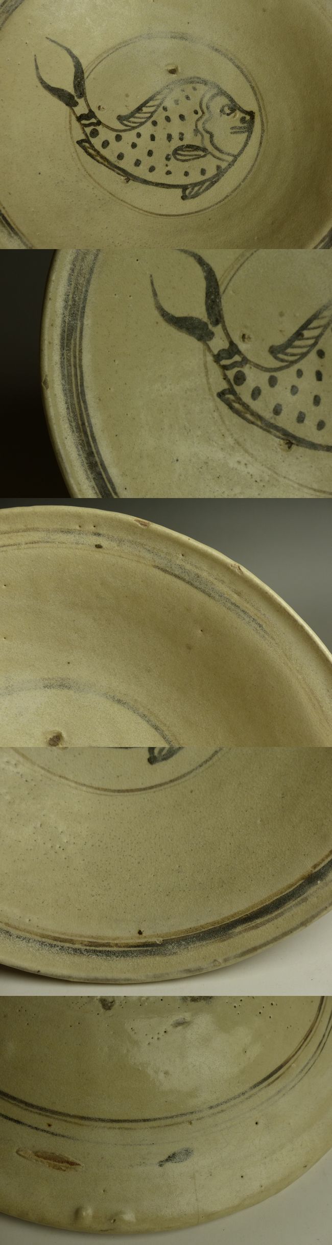 古美術 猫 - スコータイ鉄絵魚文皿 | 古美術品専門サイト fufufufu.com