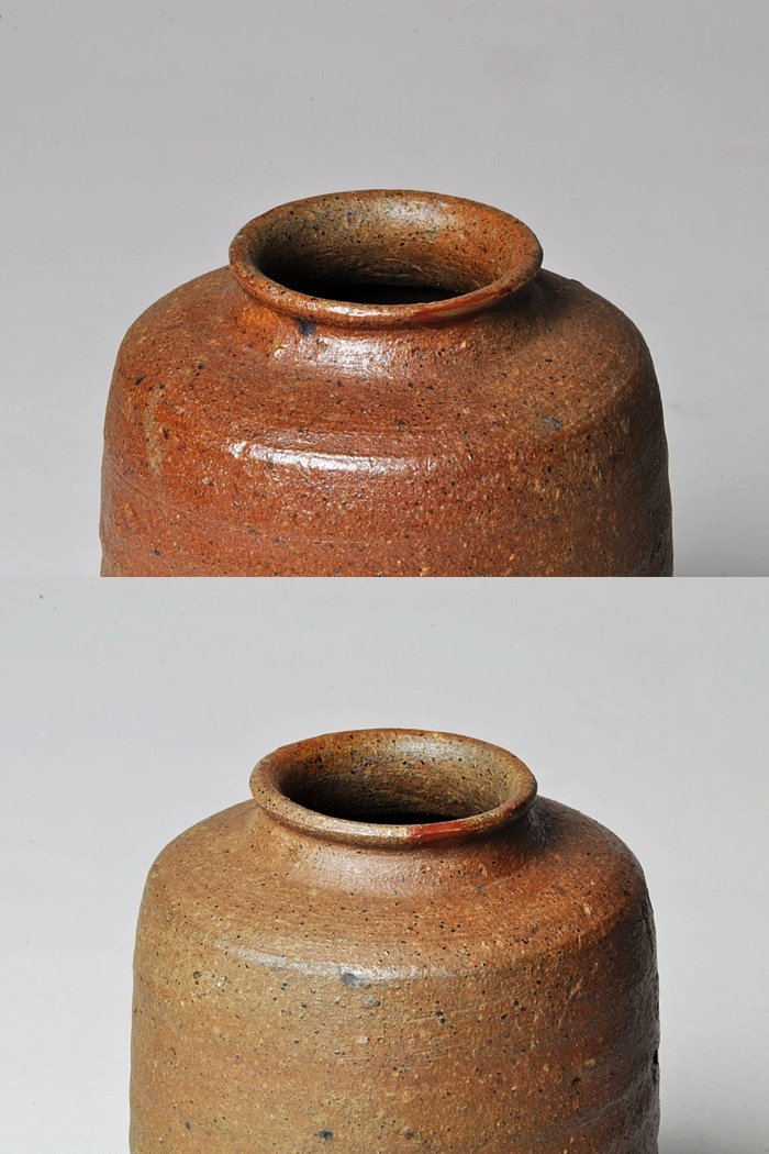 茶入■古い時代物古備前茶入れ 瓢箪型 牙蓋 古陶器 お茶道具 時代物 骨董品■ 瓢箪形茶入 共蓋 象牙蓋 仕覆「弥左衛門間道」 | 古美術ささき