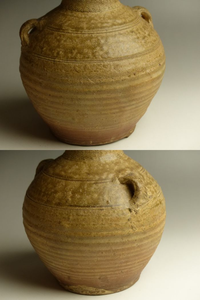 古美術 猫 - 漢灰釉双耳壺 | 古美術品専門サイト fufufufu.com