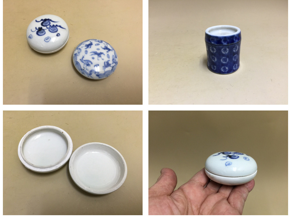 ギャラリー辰巳 - 古伊万里香合と蓋置 | 古美術品専門サイト fufufufu.com