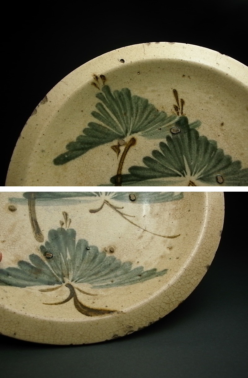 長谷雄堂 - 瀬戸絵皿 三階松 | 古美術品専門サイト fufufufu.com