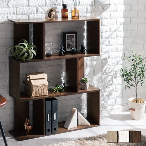 ディスプレイシェルフ 3段ワイド 本棚 ラック オープンラック おしゃれ