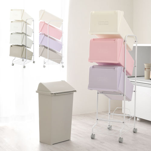 ダストボックス 4段タイプ ゴミ箱 分別用ゴミ箱 おしゃれ ぼん家具