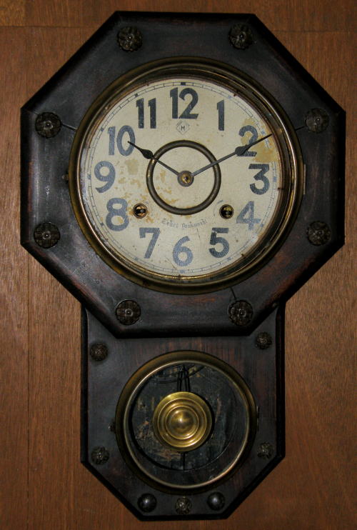 精工舎石原町／8インチボタン飾り金筋八角掛け時計