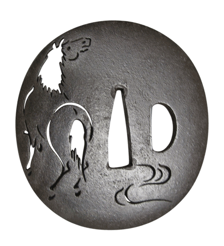 つば 馬 鉄 鍔 鐔 服部美術刀剣店 katana 刀装具 tsuba horse iron