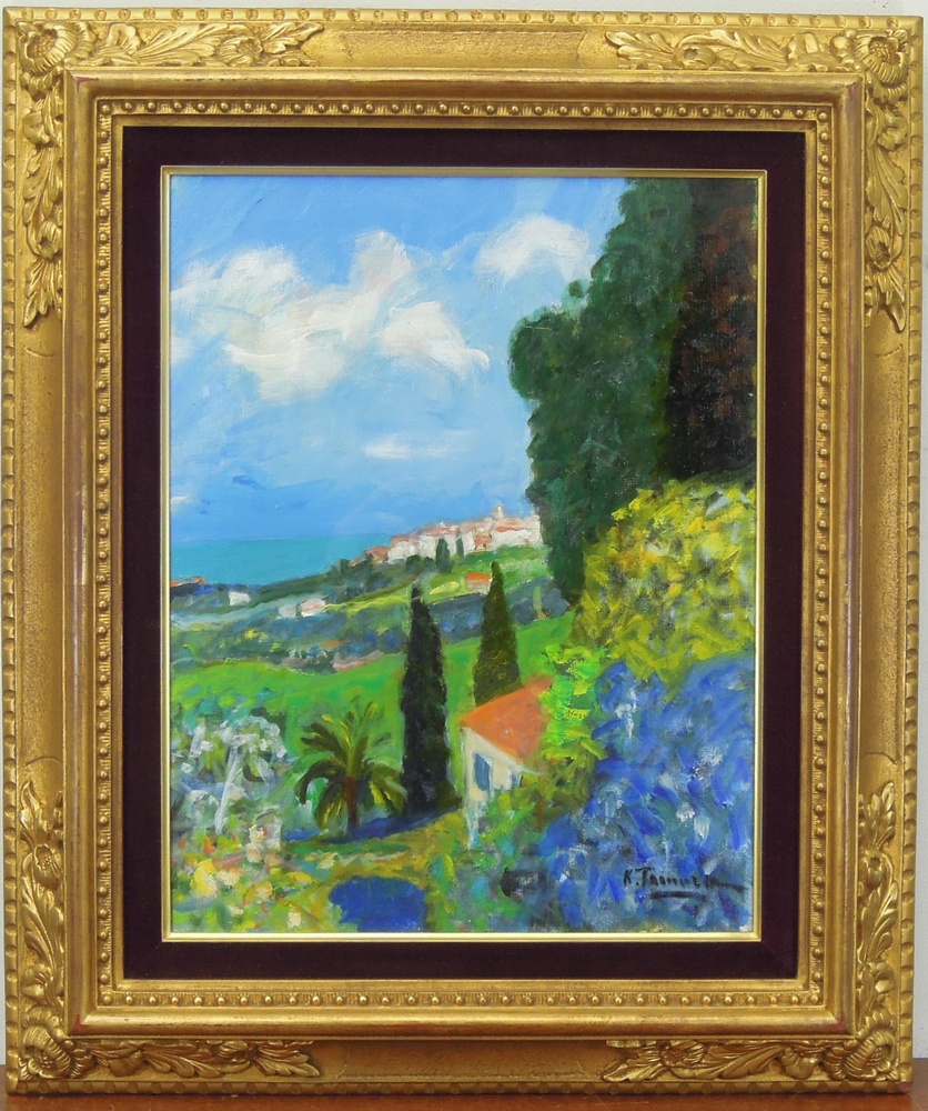 田村孝之介 『南仏風景』 [古美術こもれび] 骨董,掛軸,絵画の買取と