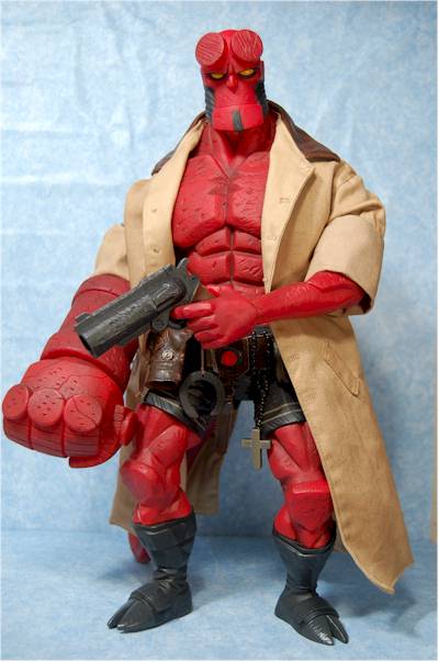 Review and photos of Mezco Comic Based 18 inch Hellboy action figure