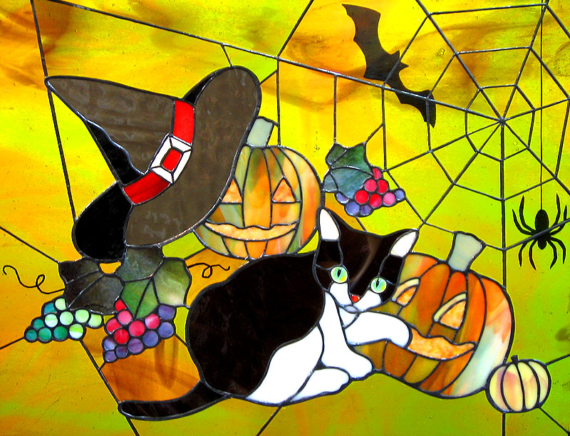 ハロウィーンのステンドグラス