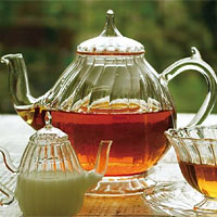 ギンガムチェックとティーカップ柄のリバーシブルティーコゼー販売ページ